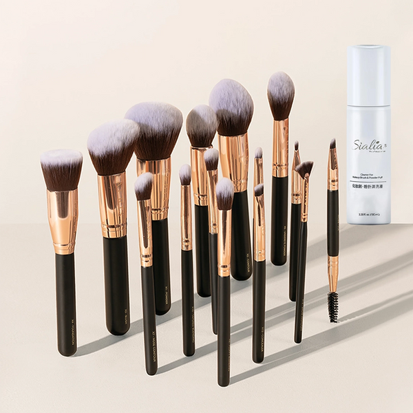 The Onyx 2.0 Aeris Brush Set - 15 pcs Complete Set + Free Sialia Brush Cleanser