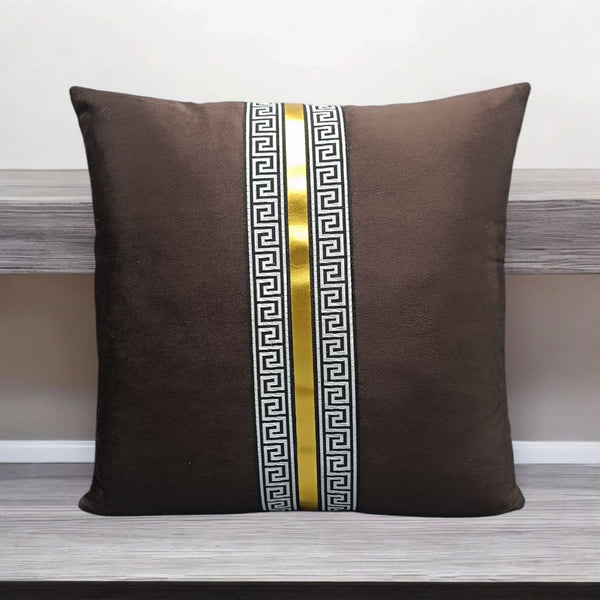 Modern Velvet Cushion Cover – Chocolate Brown